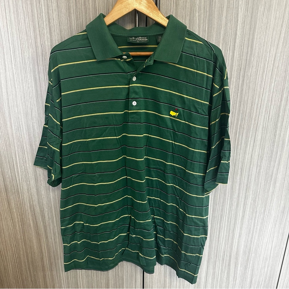 Master’s Augusta National Golf Club Amen Corner Green Striped Polo Shirt XL